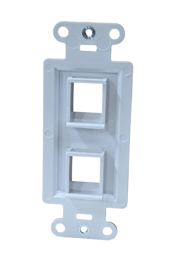 2 Port Outlet/Receptacle Strap - Unloaded - White