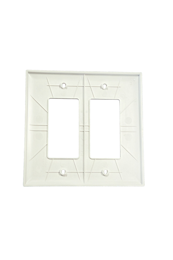Cover - Plastic - 2 Gang - (2) GFCI / Rocker Switch - White - Jumbo
