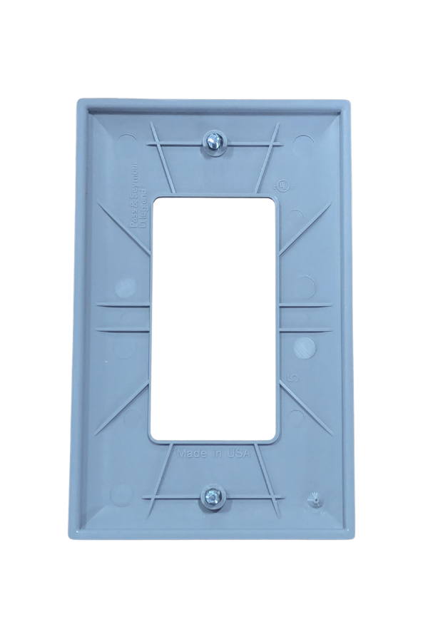 Switch Cover - Plastic - 1 Gang - GFCI / Rocker Switch - Gray