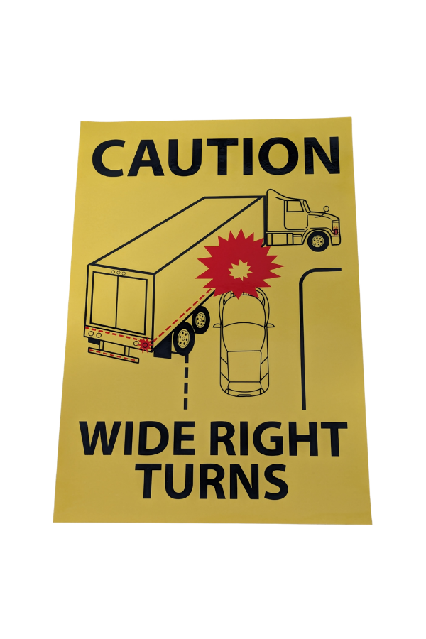 Sticker - Caution Wide Right Turn