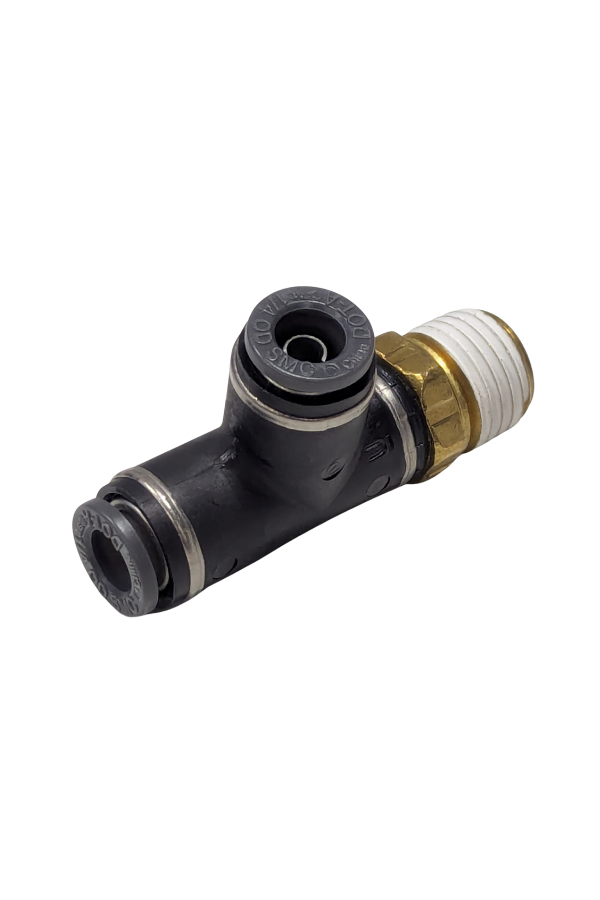 DOT Fitting - Airline Tee - 1/4" Threaded NPT - 1/4"Push - 1/4" Push