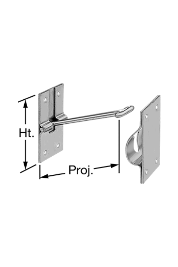 Latch - T-Shaped - Wall Mount - 6"