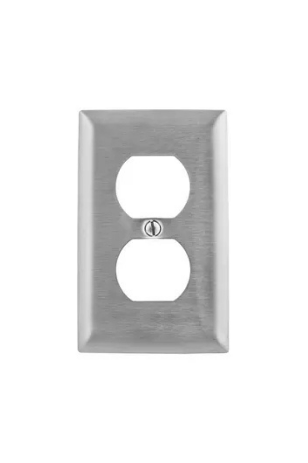 Cover - SS - 1G Duplex Receptacle - Jumbo