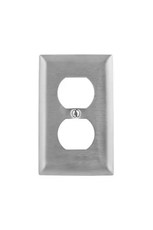 Cover - SS - 1G Duplex Receptacle - Jumbo