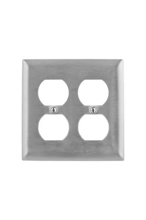 Cover - SS - 2G Duplex Receptacle - Jumbo