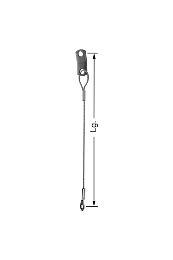 Lanyard - SS - Eye-to-Tab - 1/16" D x 8" L - Nylon Coated
