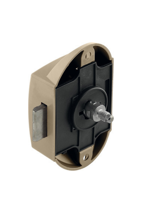 Cabinet Lock - Push Button Right/Left hand - Plastic - Nickel-Plate