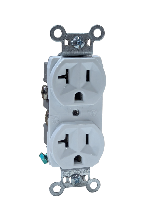Receptacle - Commercial Grade - Duplex - Side Wire - 20A/125V - White