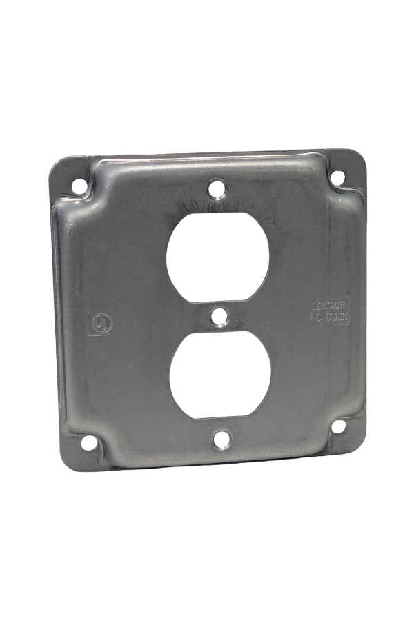 Receptacle Cover Plate - Single Duplex - Steel  - 4" x 4"