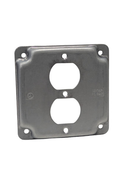 Receptacle Cover Plate - Single Duplex - Steel  - 4" x 4"