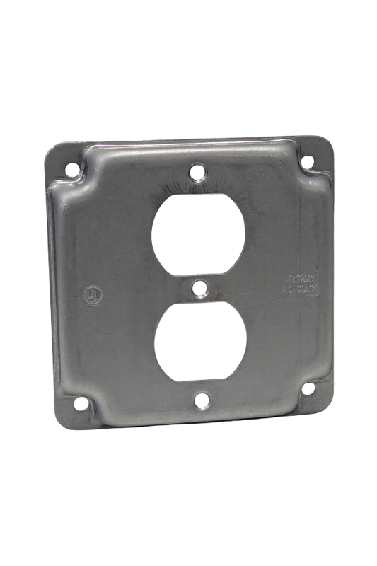 Receptacle Cover Plate - Single Duplex - Steel  - 4" x 4"