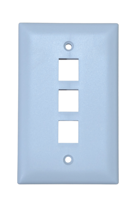 Data/Phone - Cover Plate - 1-Gang - 3-Port - White