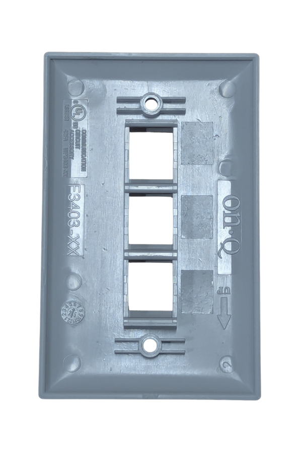 Data/Phone - Cover Plate - 1-Gang - 3-Port - White