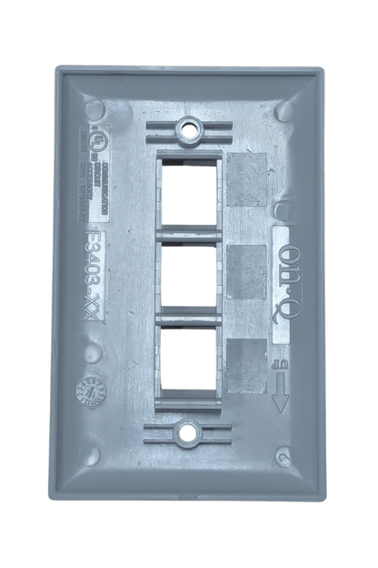 Data/Phone - Cover Plate - 1-Gang - 3-Port - White
