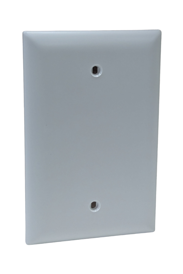 Receptacle Cover - Plastic - 1 Gang Jumbo - Blank - White