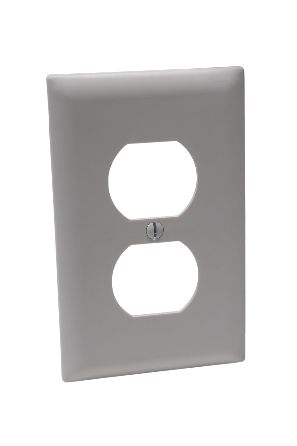 Receptacle Cover - Plastic - 1 Gang - Single Duplex - White