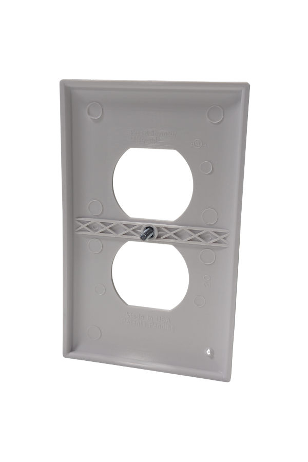 Receptacle Cover - Plastic - 1 Gang - Single Duplex - White