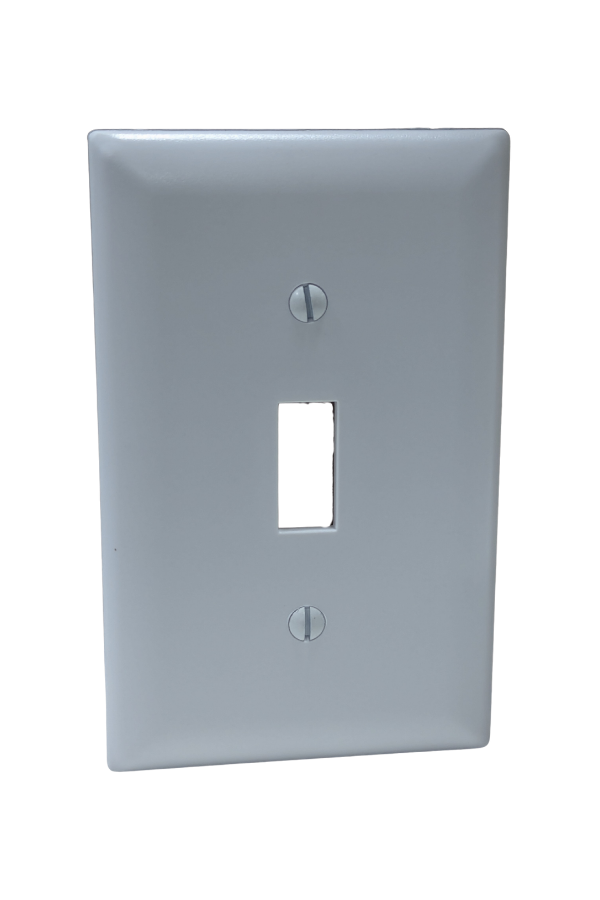 Receptacle Cover - Plastic - 1 Gang - Single Toggle Switch - White