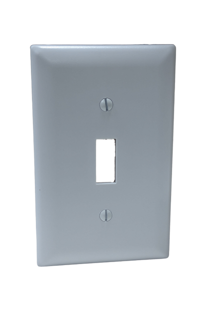 Receptacle Cover - Plastic - 1 Gang - Single Toggle Switch - White