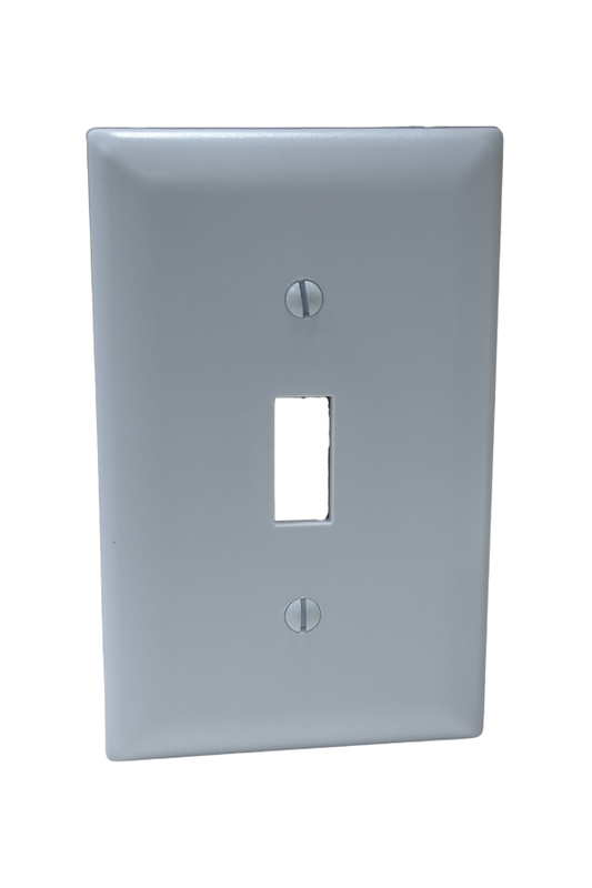 Receptacle Cover - Plastic - 1 Gang - Single Toggle Switch - White