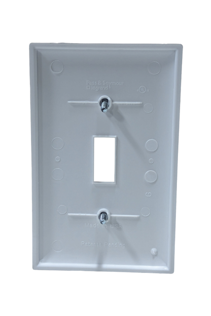 Receptacle Cover - Plastic - 1 Gang - Single Toggle Switch - White
