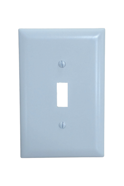 Receptacle Cover - Plastic - 1 Gang - Single Toggle Switch - White - Jumbo