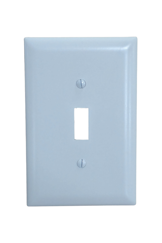 Receptacle Cover - Plastic - 1 Gang - Single Toggle Switch - White - Jumbo