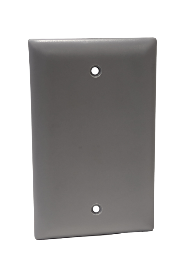 Receptacle Cover - Plastic - 1 Gang - Blank - Gray
