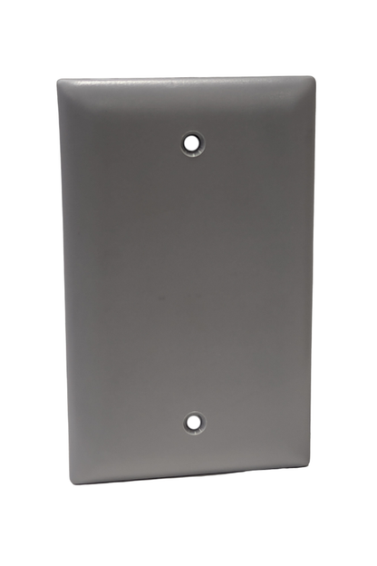 Receptacle Cover - Plastic - 1 Gang - Blank - Gray