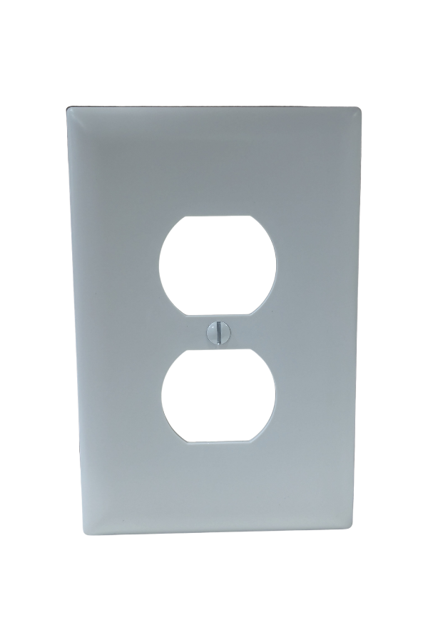 Cover - Plastic - 1 Gang - Duplex Rec. - White - Jumbo