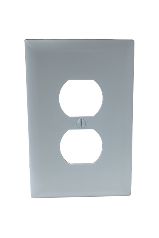 Cover - Plastic - 1 Gang - Duplex Rec. - White - Jumbo