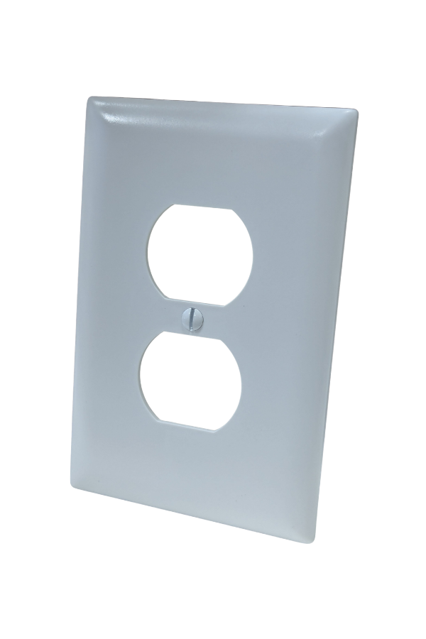 Cover - Plastic - 1 Gang - Duplex Rec. - White - Jumbo