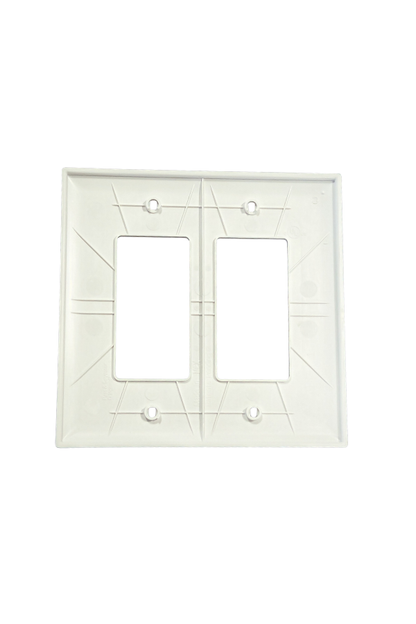 Cover - Plastic - 2 Gang - (2) GFCI / Rocker Switch - White - Jumbo
