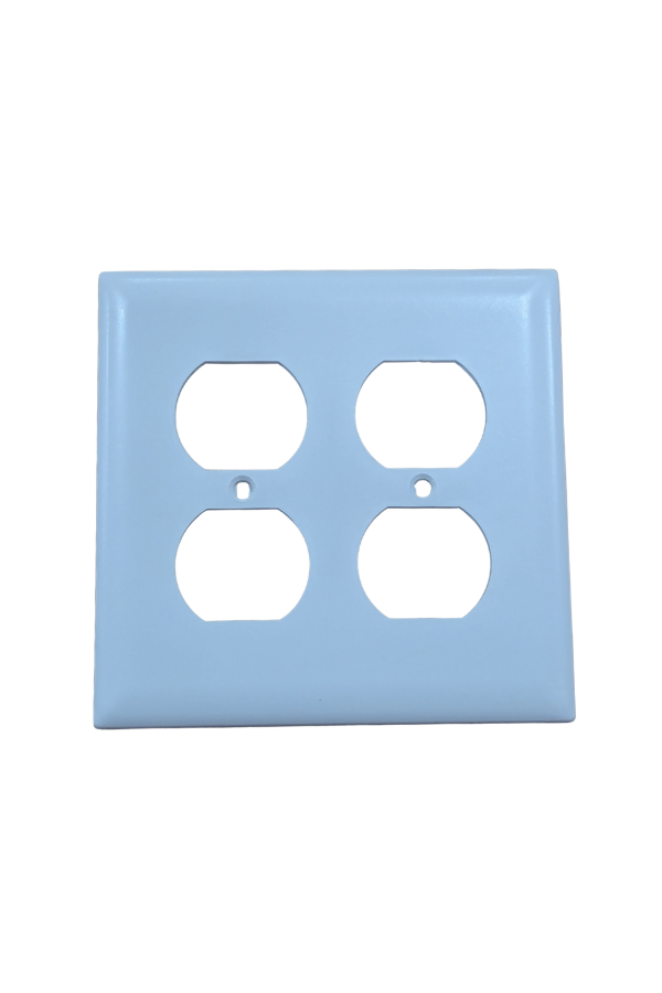 Cover - Plastic - 2 Gang - Duplex Receptacle - White