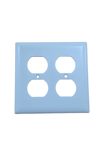 Cover - Plastic - 2 Gang - Duplex Receptacle - White