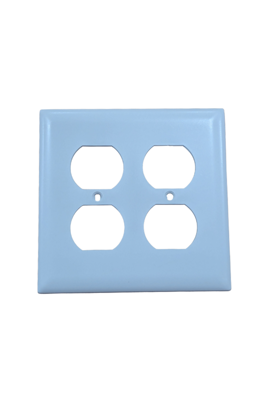 Cover - Plastic - 2 Gang - Duplex Receptacle - White
