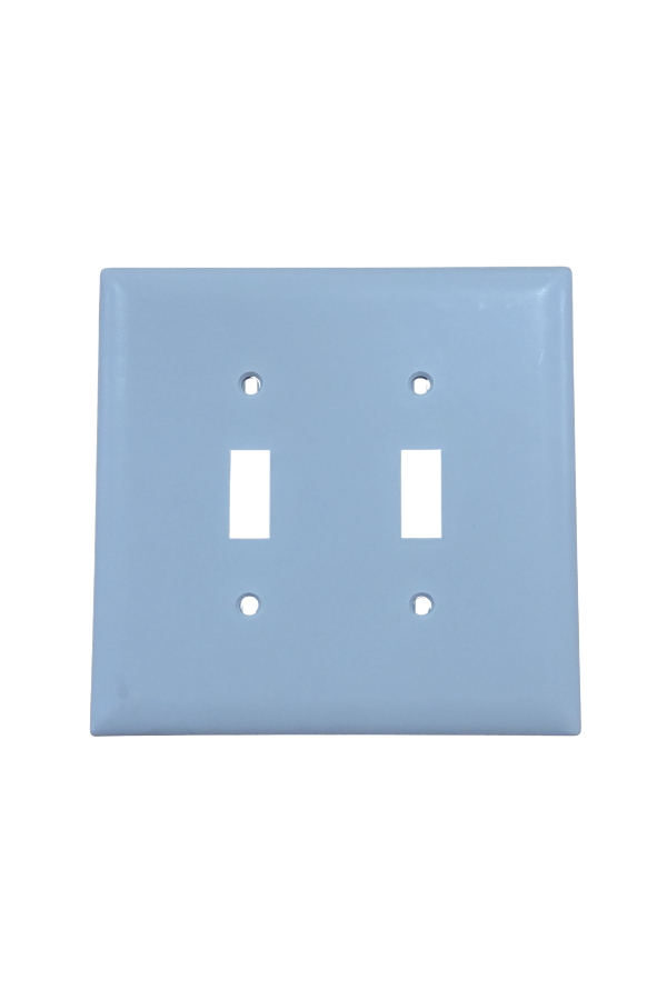 Switch Cover - Plastic - 2 Gang - (2) Toggle Switch - Jumbo - Gray