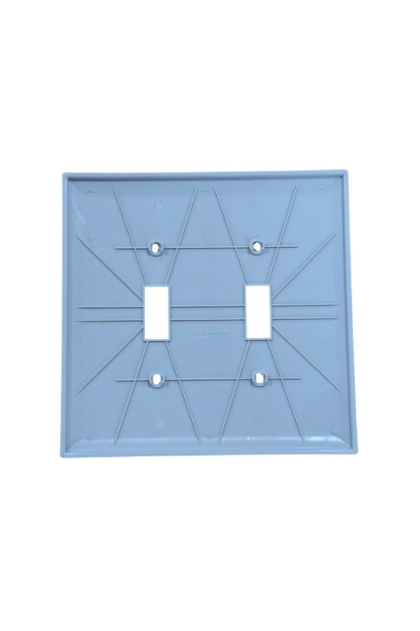 Switch Cover - Plastic - 2 Gang - (2) Toggle Switch - Jumbo - Gray