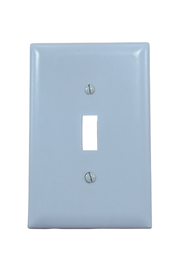 Switch Cover - Plastic - 1 Gang - (1) Toggle Switch - Jumbo - Gray