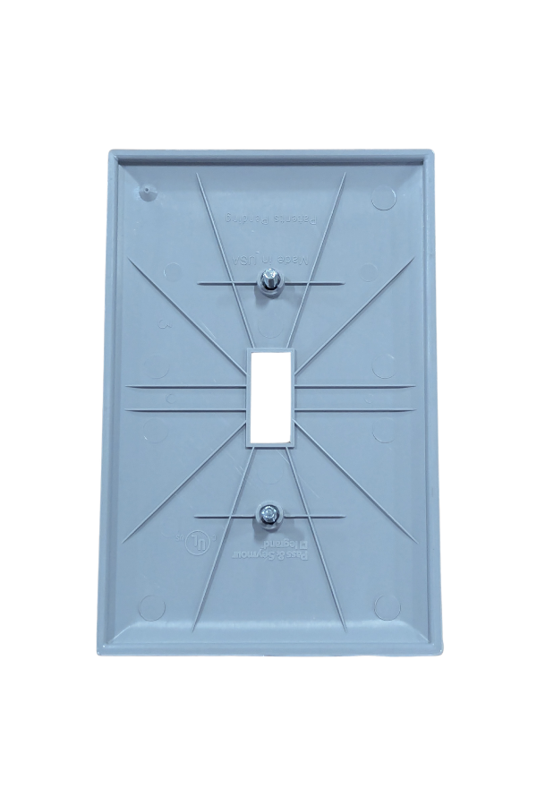 Switch Cover - Plastic - 1 Gang - (1) Toggle Switch - Jumbo - Gray