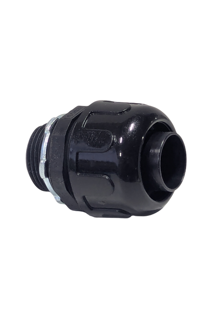 Nylon Connector - 3/4" - Straight - Liquid Tight - Black