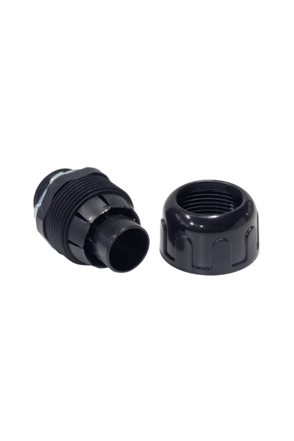 Nylon Connector - 3/4" - Straight - Liquid Tight - Black
