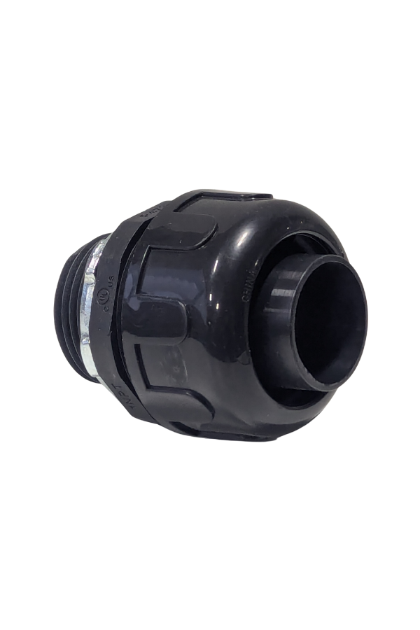 Nylon Connector - 1" - Straight - Liquid Tight - Black