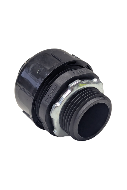 Nylon Connector - 1" - Straight - Liquid Tight - Black