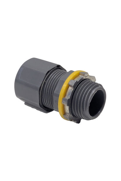 Strain Relief Cord Connector - 1/2" - Liquid Tight Nylon - Gray