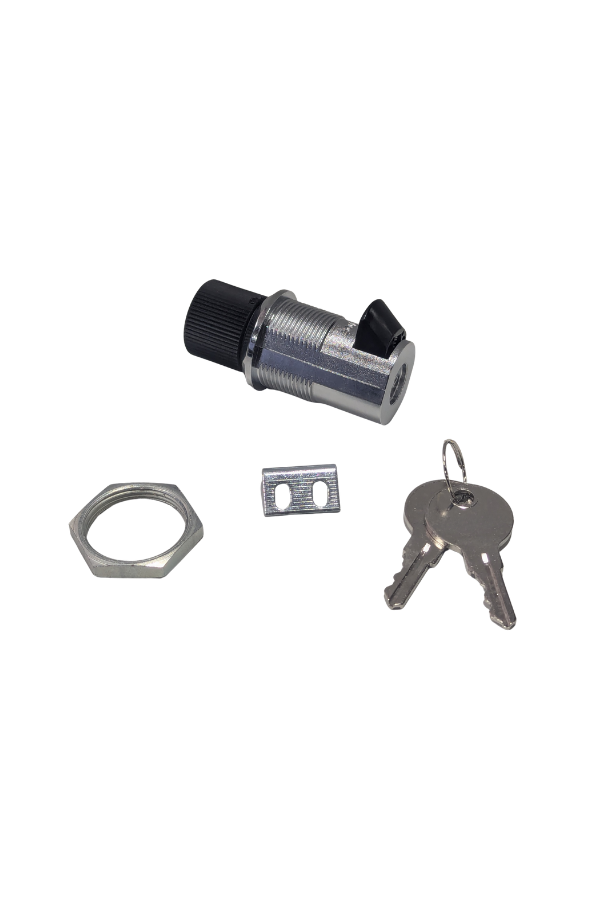 Push to Close Latch - Key locking - Black/Silver