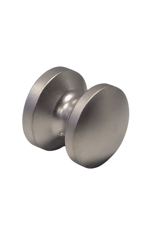 Cabinet Knob - Push Button - Plastic - Matte Nickel - Mini