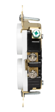 Receptacle - Heavy Duty Hospital-Grade Duplex  Back and Side Wire, 20A, 125VAC, White