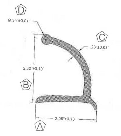 Gasket - Rubber Fender Trim (per ft)