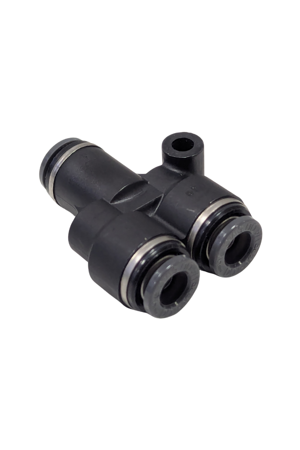 DOT Fitting - Male Branch Y - 1/4" Push to Connect to 1/4"PTC / 1/4" PTC